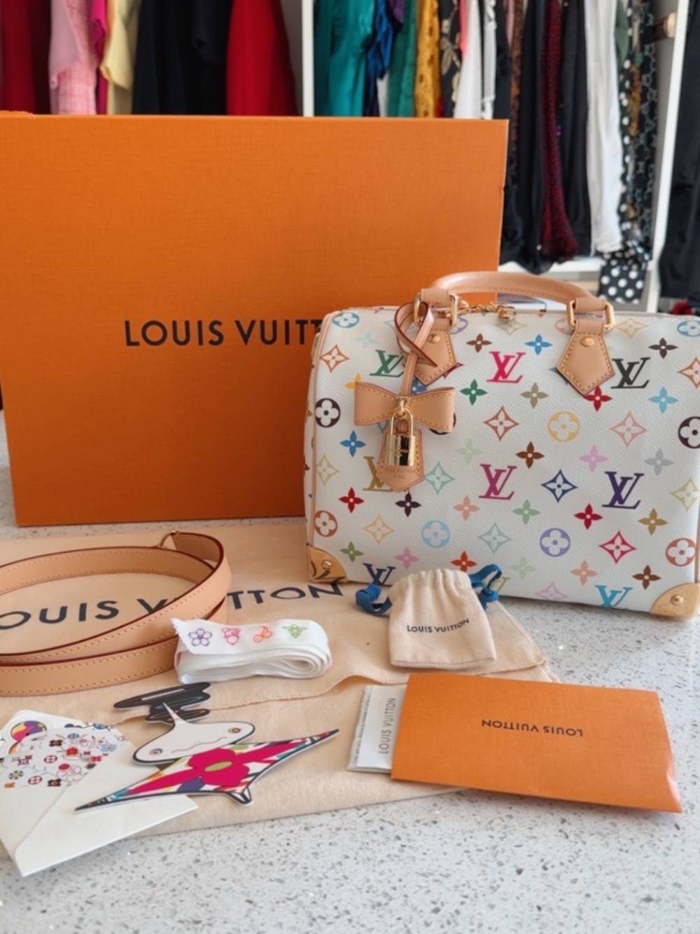 NWT Louis Vuitton Takashi Murakami White Multicolor Speedy 25 | SOLD OUT AT LV
